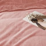 MOONLIGHT20015 Fleece Blanket King Size 270x230cm Pink 400 GSM Soft Cozy view 6