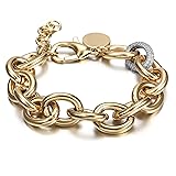 CIUNOFOR CZ Bracelet for Women Girls Wide Cuban