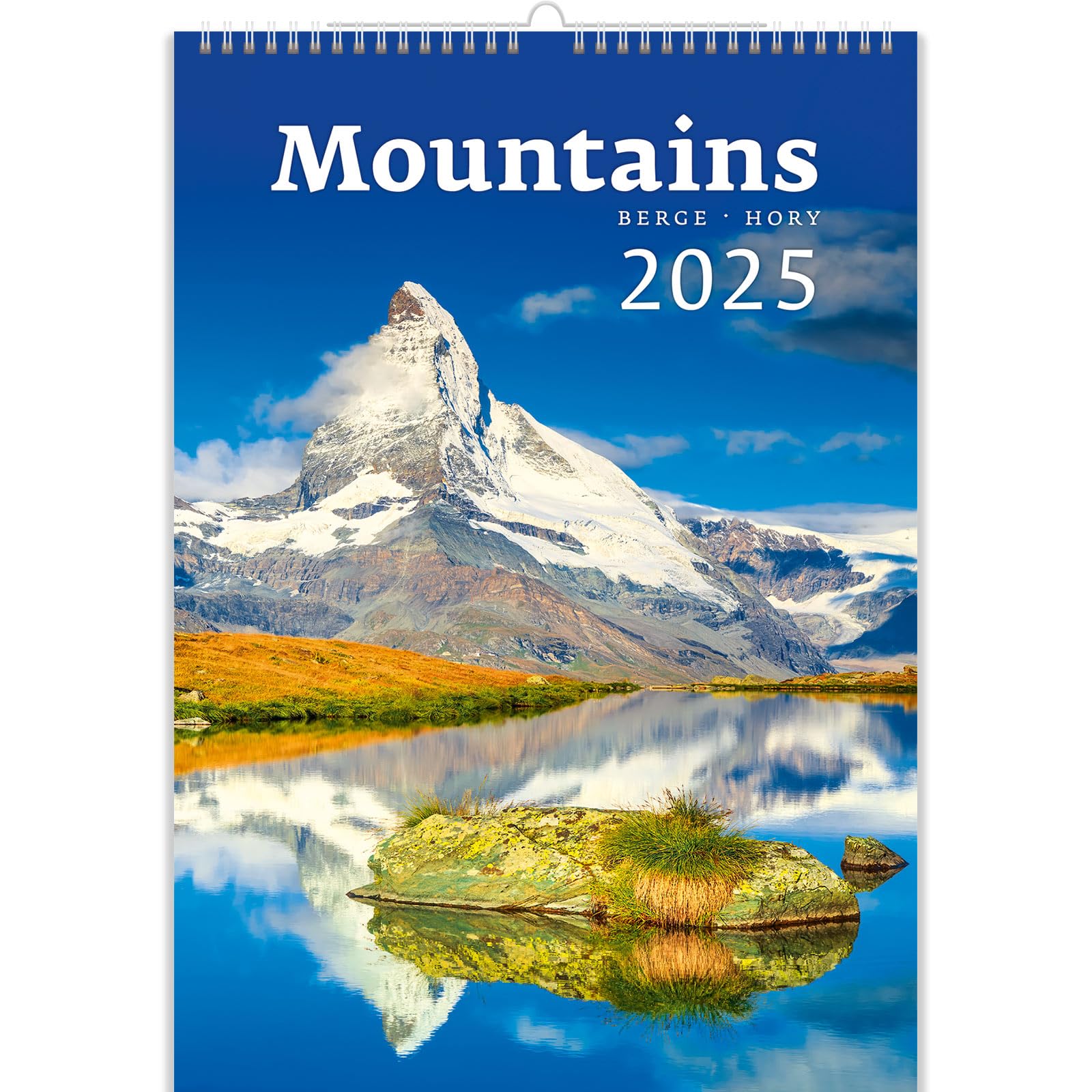 KALPA Mountain Calendar 2024 (31.5 x 45 cm) with Blue Mountain Calender, 12-Month pages Monthly Calendar 2024 UK in Portrait Format for Hanging, Natures Calendar for Mountain lovers