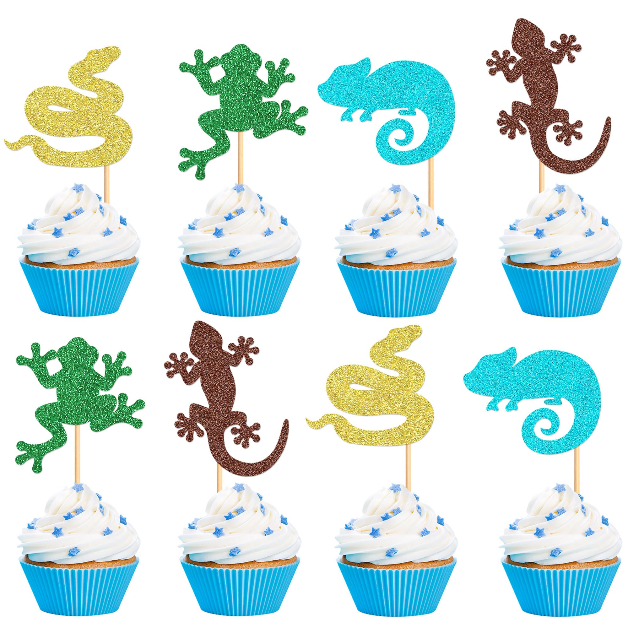 Photo 1 of Ercadio 28 Pack Animal Cupcake Toppers Snake Cupcake Picks Frog Chameleon Gecko Cupcake Kids Birthday Cupcake Decorations for Baby Shower Birthday Animal Theme Party Cake Decor Supplies, Scorpion Red