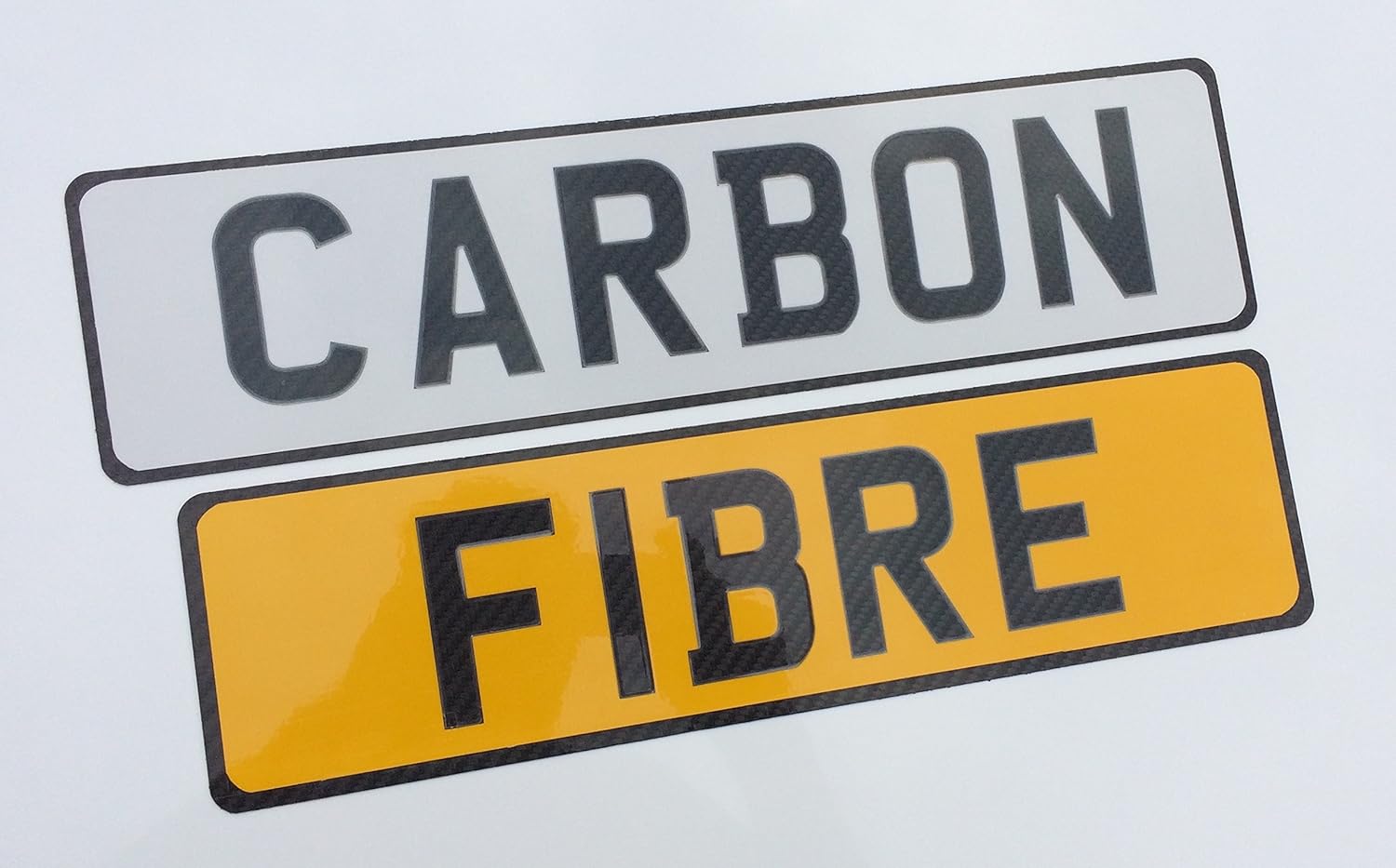 Number Plates Carbon Fibre Set Standard Oblong 520 Mm X 111