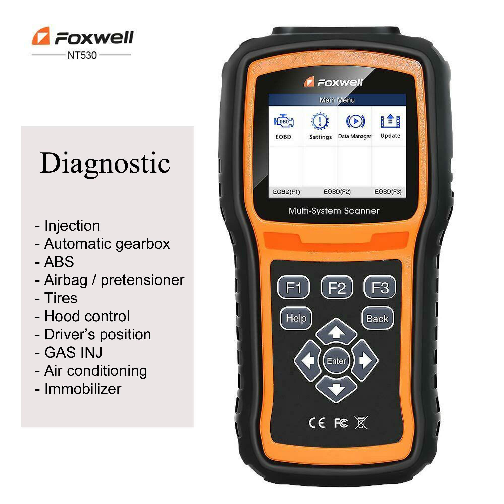 FOXWELL NT530 for KIA Multi-System OBD2 Diagnostic Scanner Read Erase Error Codes