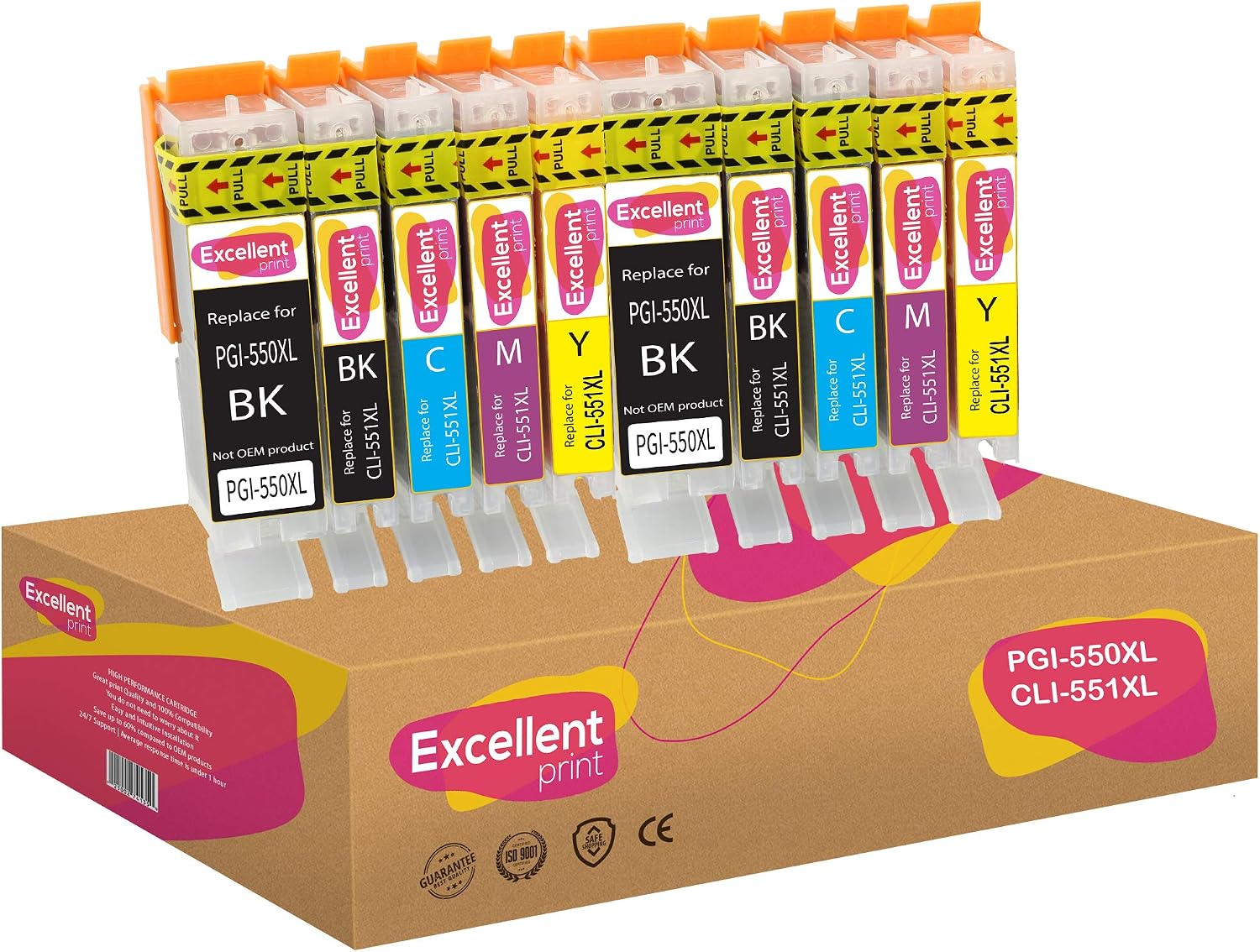 Excellent Print PGI-550XL CLI-551XL 550 551 Compatible Ink Cartridges for Canon Pixma iP7250 iP8750 iX6850 MX925