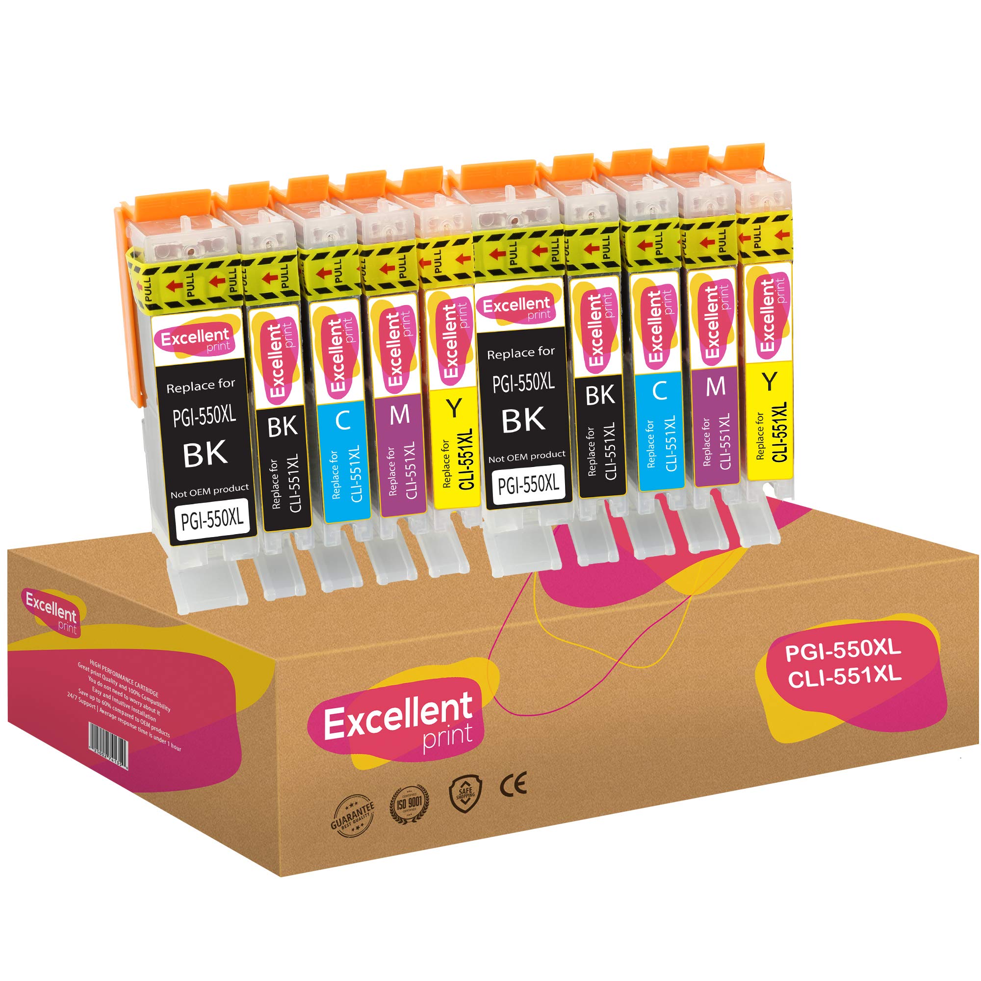 Excellent Print PGI-550XL CLI-551XL 550 551 Compatible Ink Cartridges for Canon Pixma iP7250 iP8750 iX6850 MX925