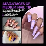 gelike ec Medium Coffin Nail Tips 120pcs 12 Sizes for DIY Salon view 5