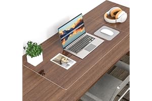 ORUPT Clear Desk Mat, Desk Cover Clear Protector, Non-Slip PVC Clear Desk Pad with Round Edge, Heat Resistant & Waterproof Transparent Desk Writing Mat for Home and Office (31.5''*15.7'')