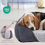 JOEJOY Large Dog Bed Sofa Bed 76x61x23cm Wool Fleece Striped Corduroy view 2