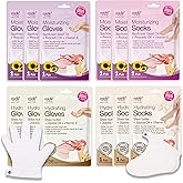Epielle Hydrating & Moisturizing Hand & Foot Masks, Relieve and Soften Dry, Rough Skin, Self Care Gifts for Women, Spa Kit, Stocking Stuffers, 6 Moisturizing Gloves & 6 Moisturizing Socks