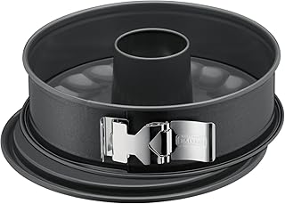 Kaiser La Forme Plus Springform, 28 cm rund, 2 Böden, Flach- und Rohrboden, runde Backform, SafeClick-Verschluss, Emailleboden, antihaftbeschichtet, schnittfest, auslaufsicher