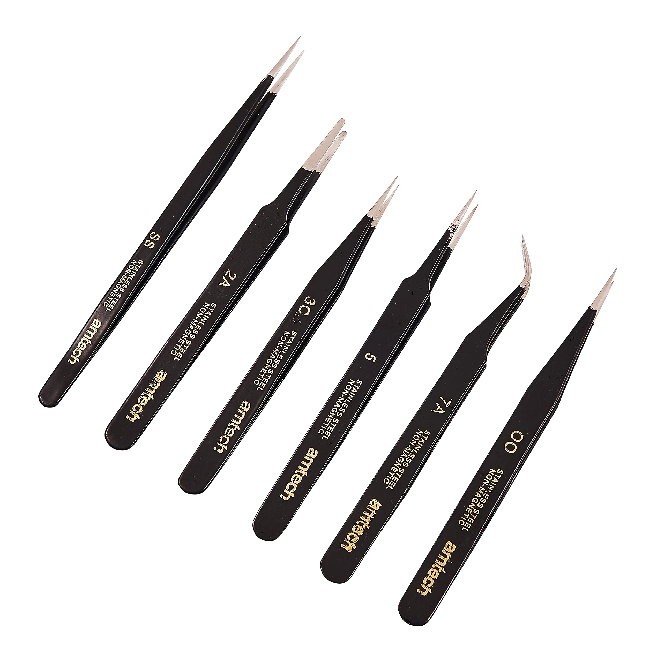 Amtech R0384 6 Piece Coated tweezer Set