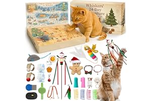 Rubypop Cat Advent Calendar 2025, 24 Days Christmas Countdown Box for Cats with Interactive Toys, Catnip Balls & Feather Wand