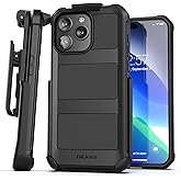 Encased Falcon Armor Designed for iPhone 15 Pro Case with Belt Clip Holster - Ultra Protective Shockproof Cover (Compatible with MagSafe)