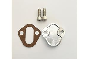 Flashpower Billet SB Ford Fuel Pump Block-Off Plate Kit, Fuel Pump Plate Clear Anodized