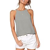 LouKeith Womens Tank Top Racerback Halter Tops Sleeveless Shirts Spaghetti Strap Camisole Casual Summer Basic Blouses