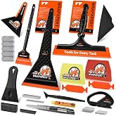 WRAPXPERT Car Window Tint Tools Kit Vinyl Wrap Tool Car Glass Protective Film Wrapping Installation Kit Long Handle Rubber Squeegee for Window Tint Application Felt Squeegee for Vinyl Wrapping