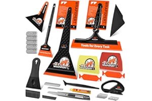 WRAPXPERT Car Window Tint Tools Kit Vinyl Wrap Tool Car Glass Protective Film Wrapping Installation Kit Long Handle Rubber Squeegee for Window Tint Application Felt Squeegee for Vinyl Wrapping