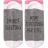 FujLoy I’m Not Sleeping, Resting Her Eyes Socks, Mimi Gifts, Mothers Day Birthday, Grandma Gifts Mom Gifts,Gifts For Her.
