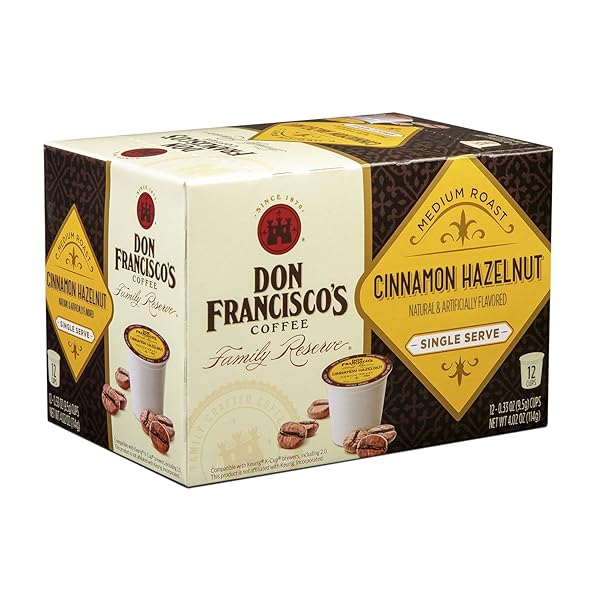 DON FRANCISCO’S HAZELNUT FLAVORED K-CUP, CINNAMON, 12 COUNT