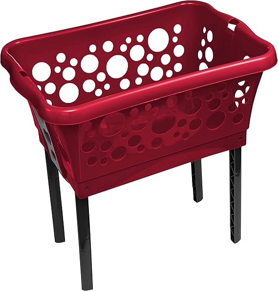 Laundry Basket with Folding Legs, dark red, Pack of 2 Amazon.co.uk