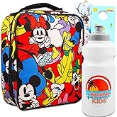 Mickey and Friends Lunch Box for Kids Set - Bundle with Mickey Mouse Lunch Bag Plus Water Bottle, Bookmark, More | Mickey Mouse and Friends Lunch Container