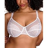 HSIA Minimizer Bras for Women Enchante Full Coverage Underwire Bras Plus Size Lifting Floral Lace Bra for Heavy Breast