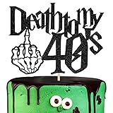 Hequoyer Black Glitter Death to My 40's Cake