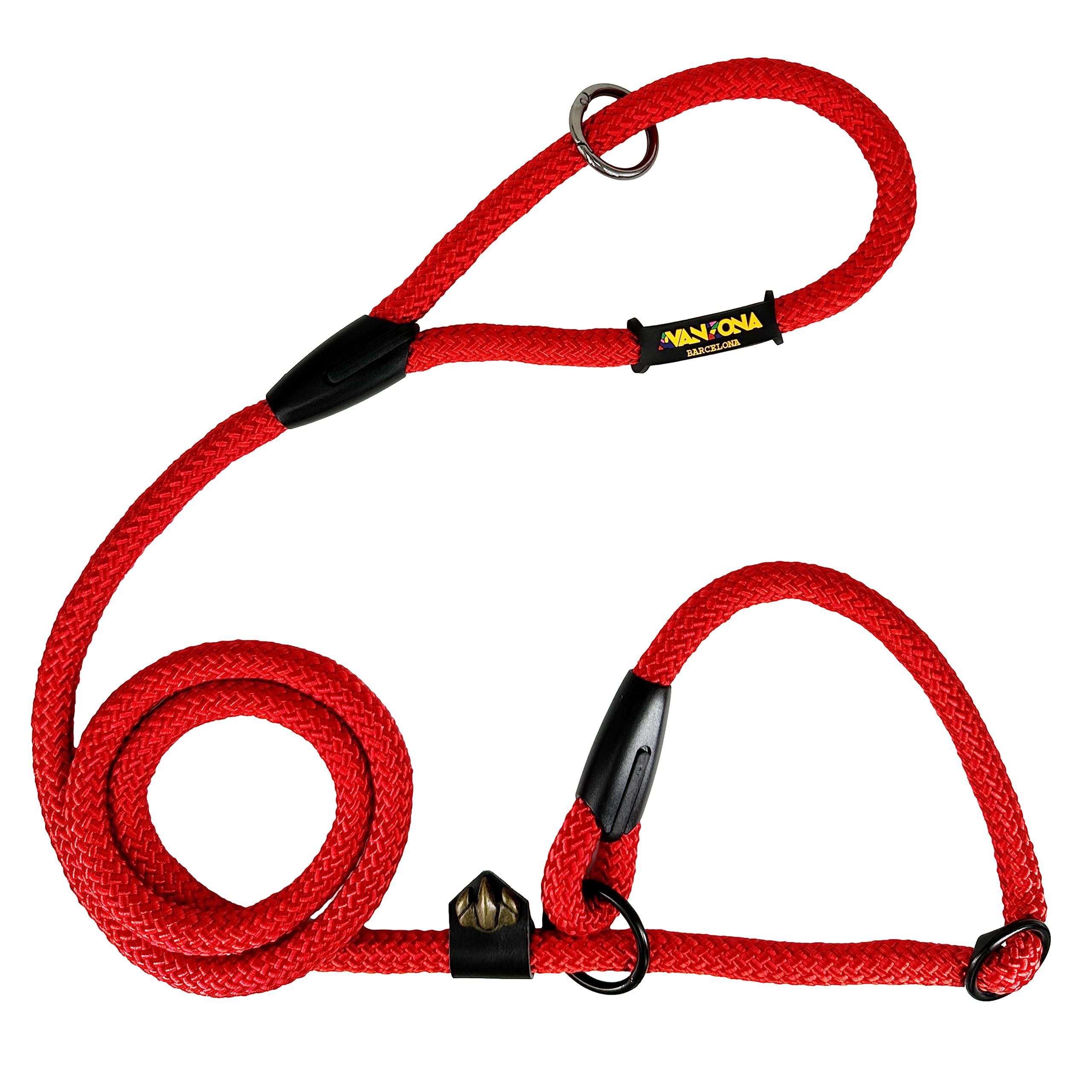Dog Slip Lead with Stopper for Training. 160M. Red