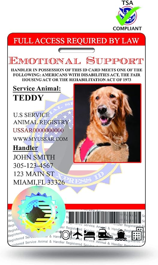 Digital Id For Mobile Device Xpressid Holographic Emotional Support Animal Id Card Custom Registration To Service Animal Registry Included Qr Code Ready Id Tags Pet Supplies Fcteutonia05 De