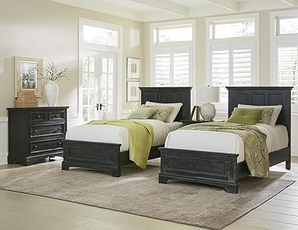 Inspired By Bassett Bp 4200 120b Farmhouse Basics Twin Bedroom Set Rustic Black