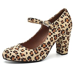 Women's Mary Jane Heels Closed Toe Chunky Heel