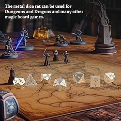 Banloga 7PCS Metal Dice Set for Dungeons and
