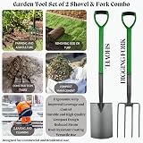 Easy Shopping Spade Fork Set Garden Rake Hoe Head Handled 2 pc view 6