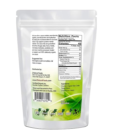USDA Certificado Orgánico Cacao Nibs – Pure, Raw, Vegan, non ...