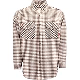 TICOMELA FR Shirts for Men 8.5oz Flannel Plaid Heavy Weight Flame Resistant Shirts Fire Retardant Welding Jacket