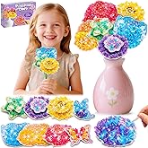 CrispPlay Flowers Crafts for Kids Ages 4-8 8-12 Girls Toys, 8pcs Poke Art Craft Kits for 4 5 6 7 8 9 Year Old Girls Birthday Christmas Gifts, DIY Bouquet & Butterfly, Mess Free, Funny