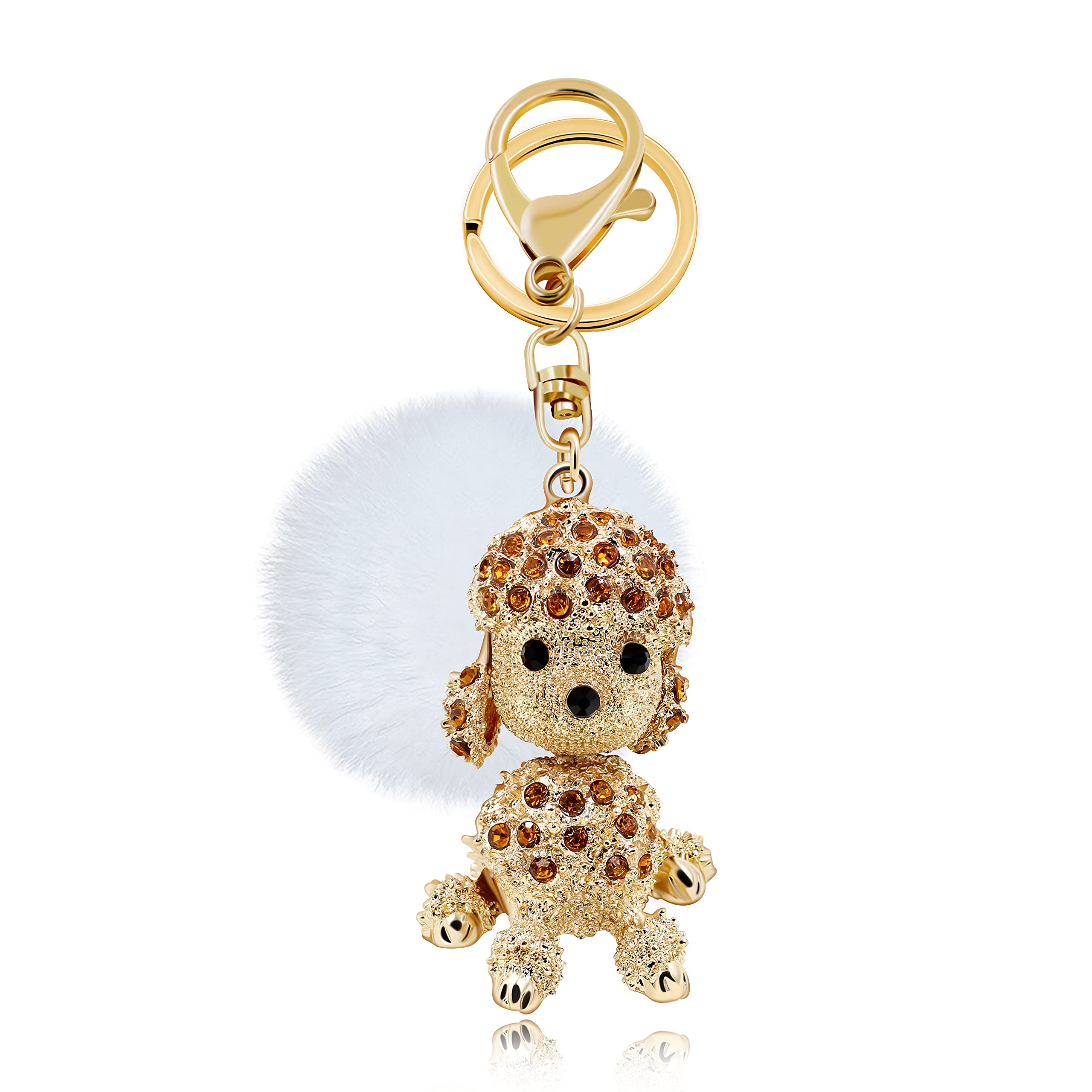 Uloveido Yellow Dog Keychains Charms Cute Key Ring Car Key Chain for Kids Adults