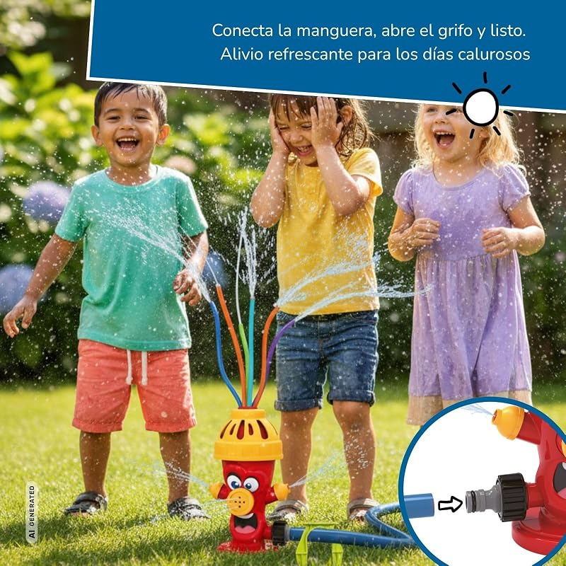 Aspersor de Agua Boca de Incendios Rojo para niños