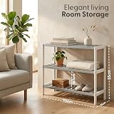 KEPLIN Natural Bamboo Shoe Rack 3 Tier Grey White 70x55x25cm view 2