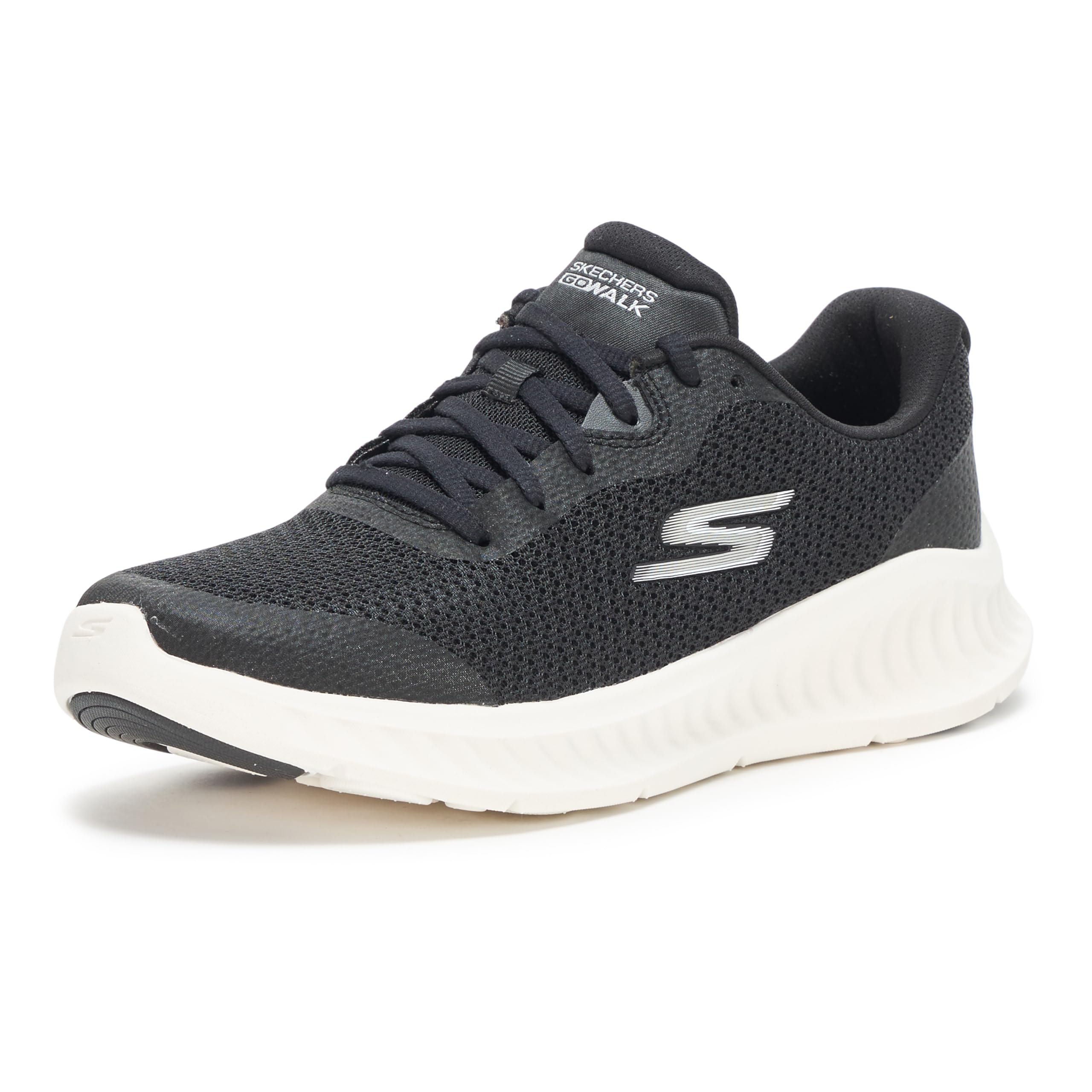 Skechers Women’s Go Walk Now Narissa Sneaker, Black/White, 5