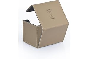 UAONO Card Deck Box for MTG Cards, Large Deck Case Fits 120+ Sleeved Cards, Magic Commander Deck Box with 2 Dividers Compatible with all Collectible Trading Cards(B- Brown)