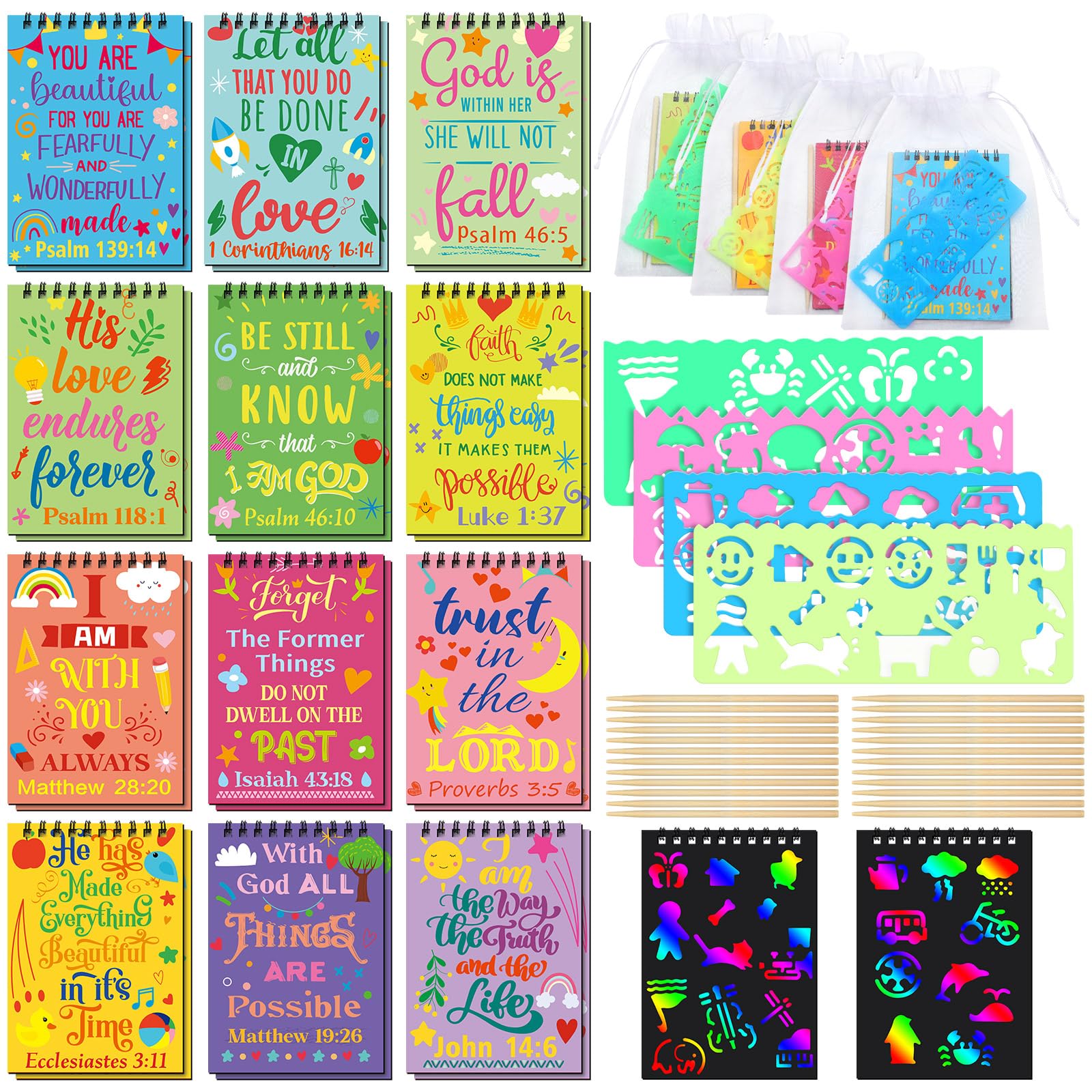 Photo 1 of Zhanmai 24 Set Fall Scratch Crafts Arts Notebooks Gifts Fall Mini Coloring Books for Kids Fall Scratch Note Pads Fall Autumn Thanksgiving Stationery Party Favors for School Activity Birthday