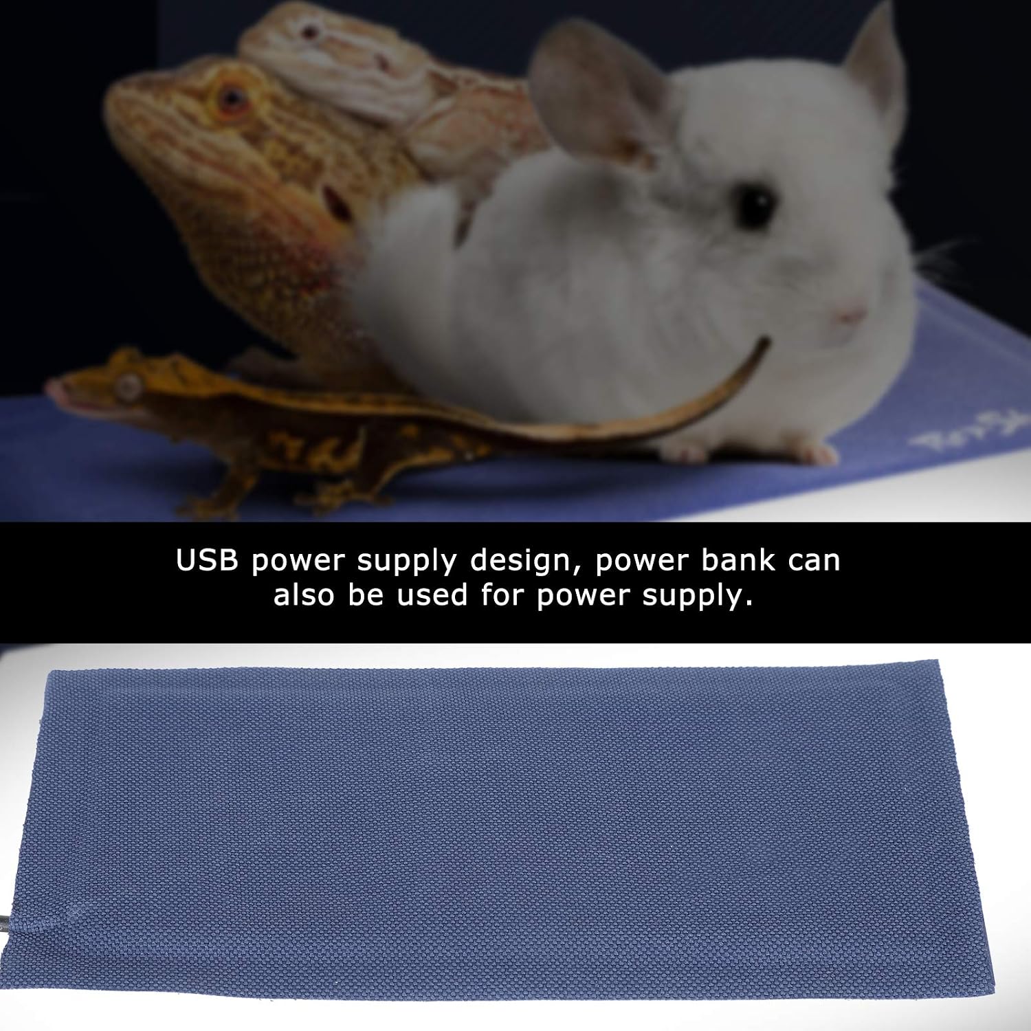 Tnfeeon Pet Heating Mat Pad Carpet Electric Heated USB Power Supply Adjustable Temperature for Soft Cosy for Puppies Kittens lizard(S) - Image 4
