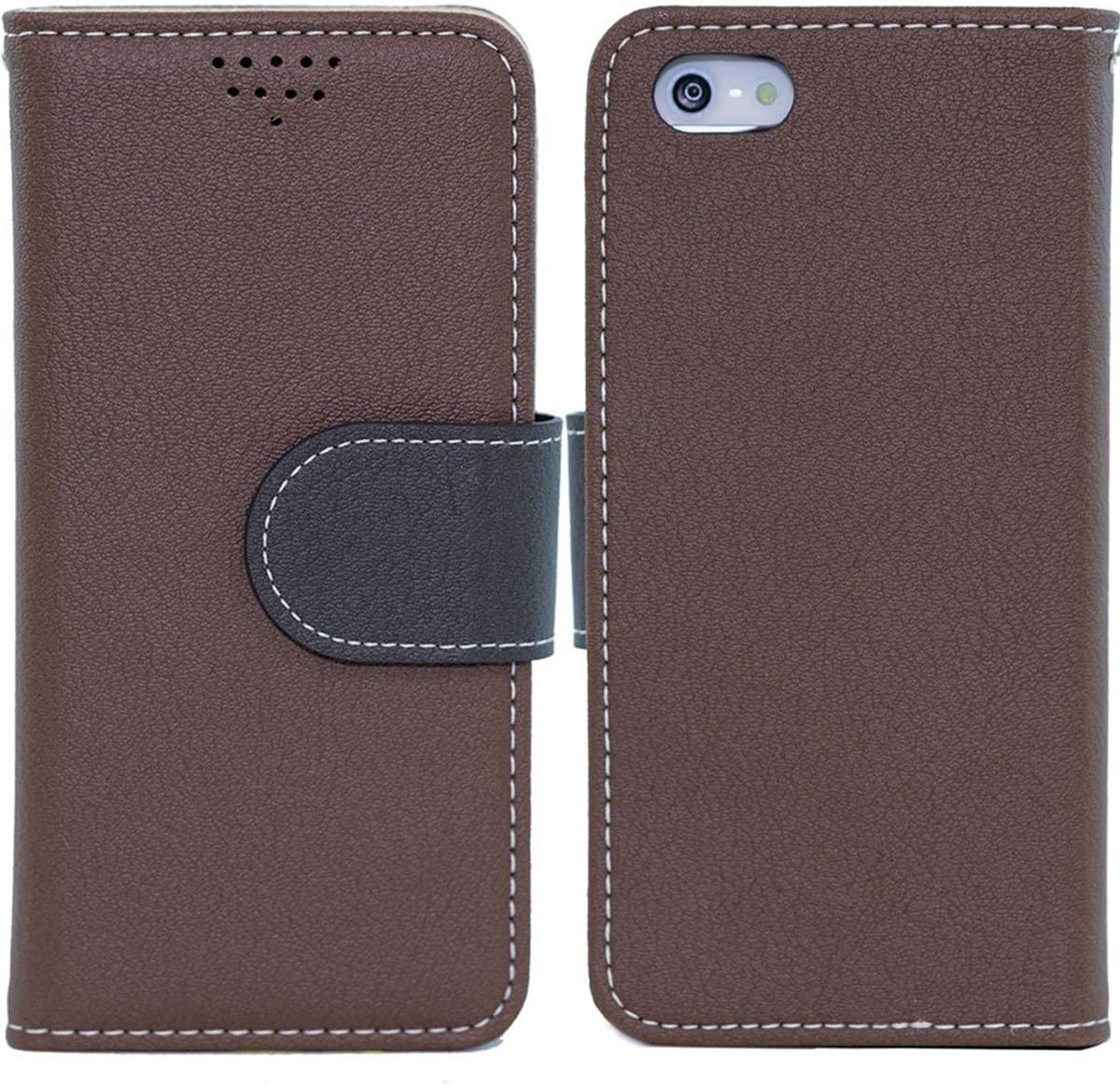 Phoneadd - Alice Pastel Diary Case Cover for Iphone 5 5s with Color Screen Protector (Brown)