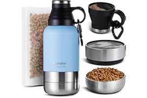 KOALA PAL 32oz Portable Dog Water Bottle w/Dog Bowls, Dog Travel Water Bottle + Travel Dog Bowls, Dog Water Bowl Dispenser, Dog Travel Bowl, Travel Accessories for Dogs (Best Boy Blue, 32 OZ)