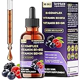 Tenmido 10in1 Vitamin B Complex Liquid Drops with B1 Thiamine, B12 Methylcobalamin, B2 Riboflavin, B3 Niacinamide, B5 Pantothenic Acid, B6 Pyridoxine, B7 Biotin and More - 30ml 1 Fl Oz