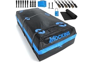Mockins XL 35 CuFt Car Roof Bag Cargo Carrier | 80"x40"x19" All Weather Car Rooftop Cargo Carrier Bag | Waterproof Soft Shell Roof Cargo Bag for Top of Car Storage | Car Top Carrier Without Roof Rack