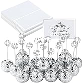 Silver Disco Ball Table Number Holders 1-30 - Wedding Reception Table Numbers With Acrylic Cards