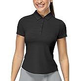 icyzone Women's Slim Fit Golf Polo Shirts Collared Short Sleeve Workout Shirt Tennis Exercise T-Shirts