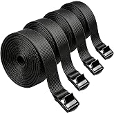 Lashing Straps with Buckles, 4Pack, 1 Inch &times; 5 Feet, Cargo Tie-Down Strap (Black, 5Ft)