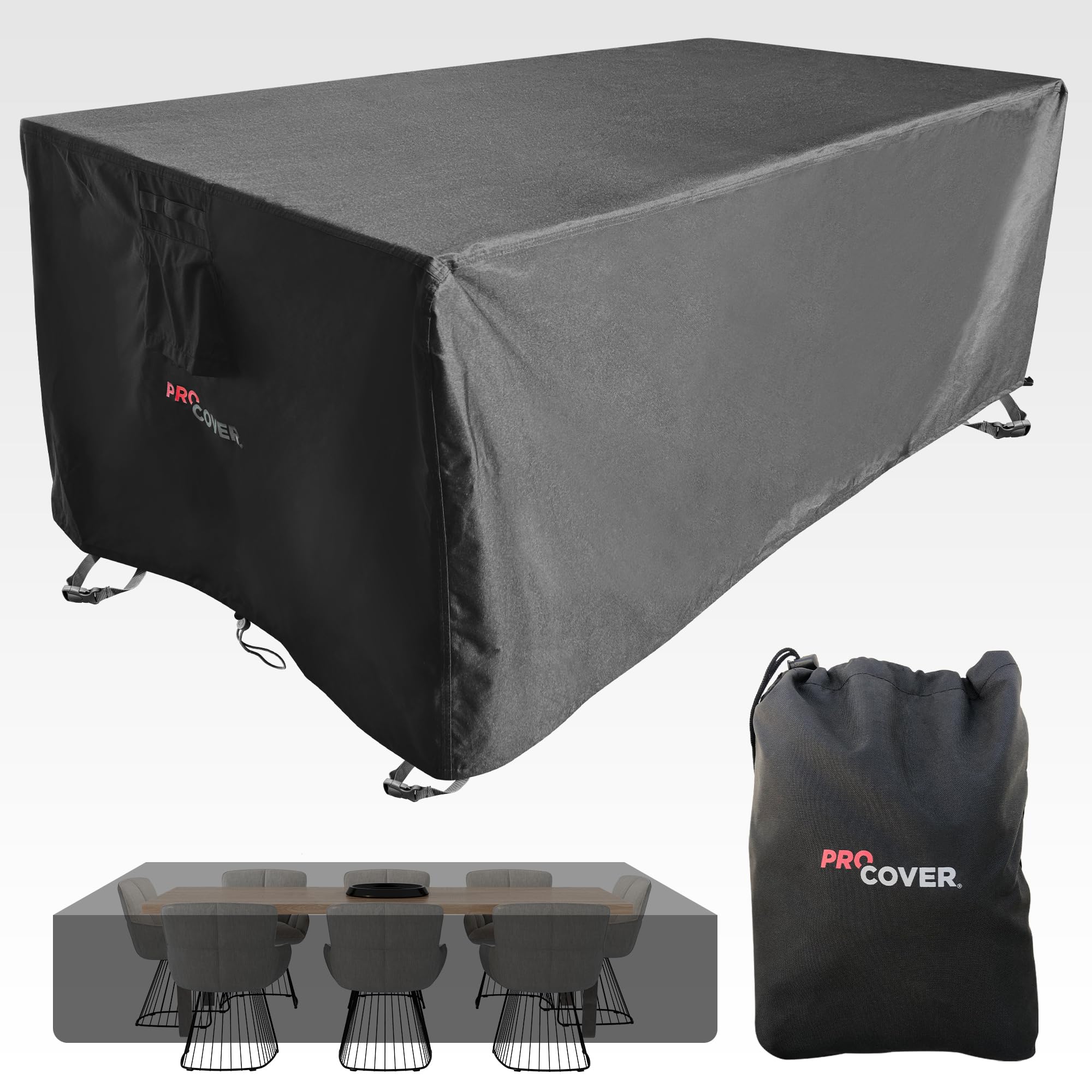 ProCover Premium Outdoor Furniture Cover: Durable, Waterproof Fabric with PVC Coating. Thick, Long-Lasting, Ideal for Garden Table, Lounge, Furniture, Terrace. Protective Tarp (49x31x28 in)